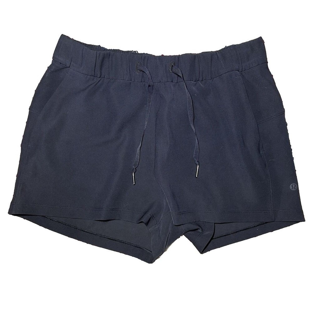 Lululemon On The Fly Short 2.5" Black Women’s Size 8 w/ Adjustable Drawstring